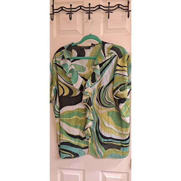 Separates New York City Design Blouse, Women's plus Size 1X, short Sleeve, EUC - Picture 1 of 5